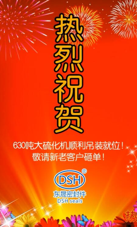 熱烈祝賀：東晟密封件630噸大硫化機(jī)順利吊裝就位！敬請(qǐng)新老客戶砸單！